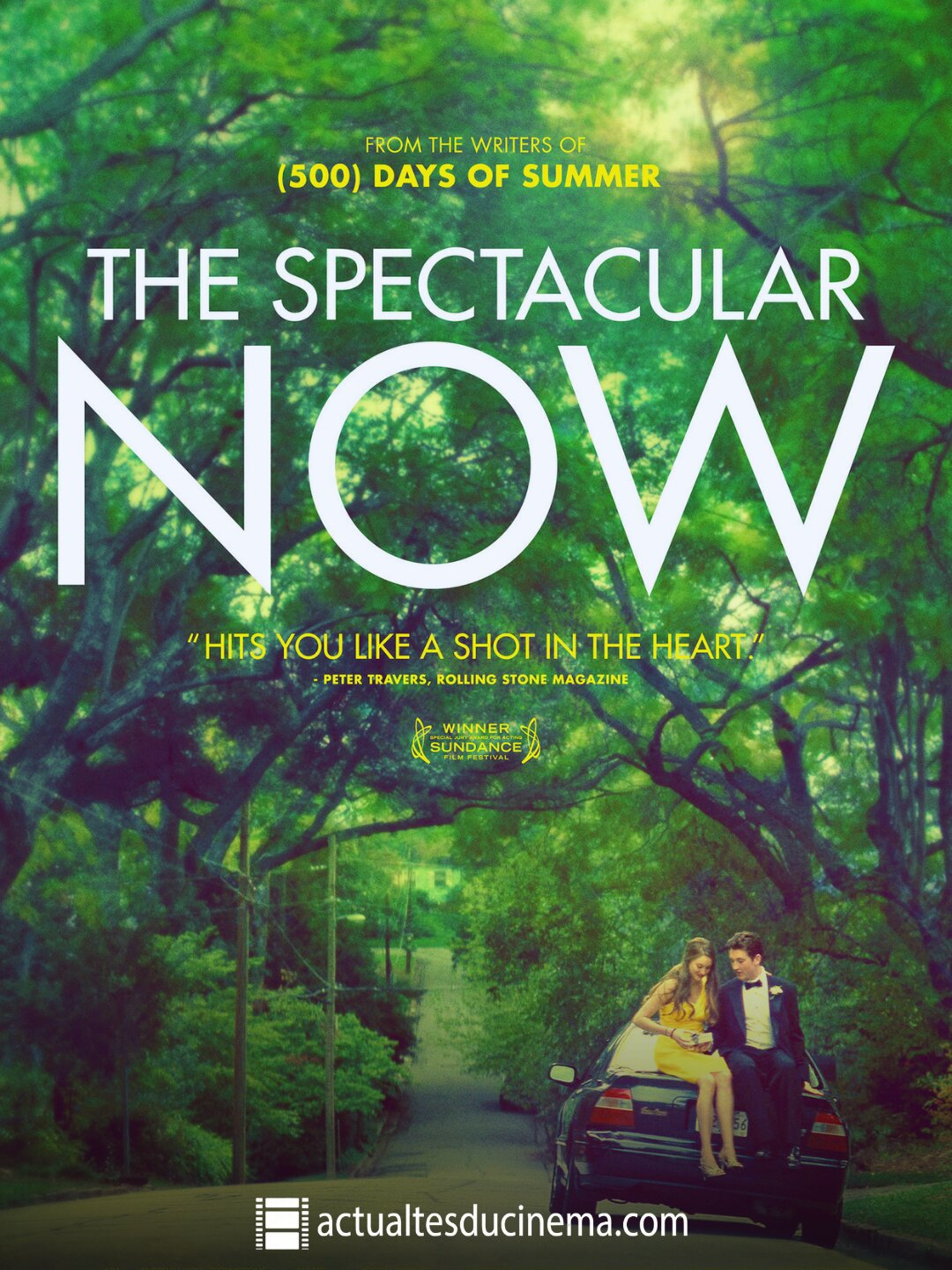 Shailene Woodley et Miles Teller dans un moment de complicité sur l'affiche de The Spectacular Now.