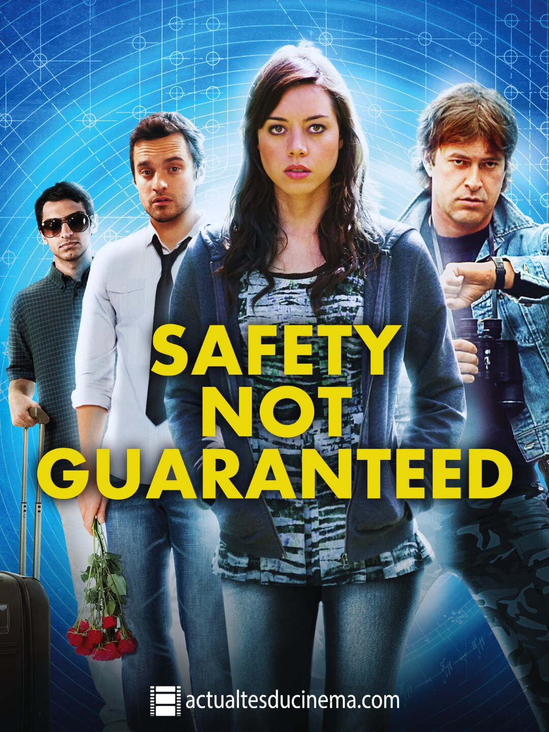 Aubrey Plaza et Mark Duplas figurant sur l'affiche du film indépendant Safety Not Guaranteed.